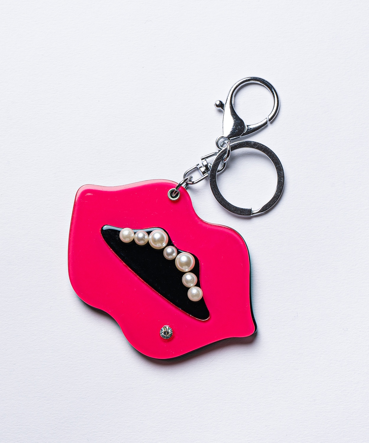 ミラーキーホルダー 鏡 コンパクト スライド アクリル キーリング チャーム 唇 ポップコーン 香水 宇宙 Y2K ストリート ポップ 雑貨 ギフト | improves | 05