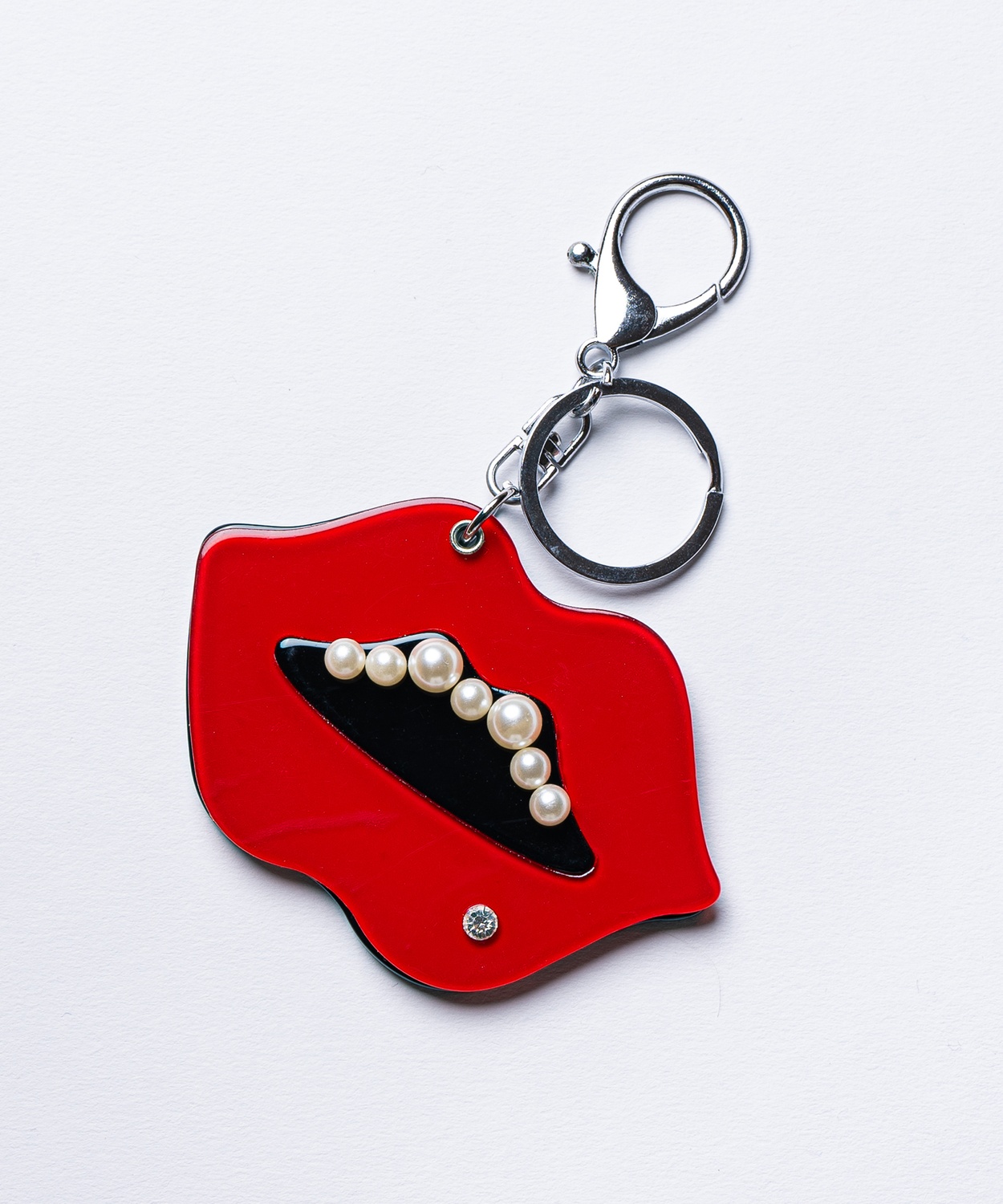 ミラーキーホルダー 鏡 コンパクト スライド アクリル キーリング チャーム 唇 ポップコーン 香水 宇宙 Y2K ストリート ポップ 雑貨 ギフト | improves | 06