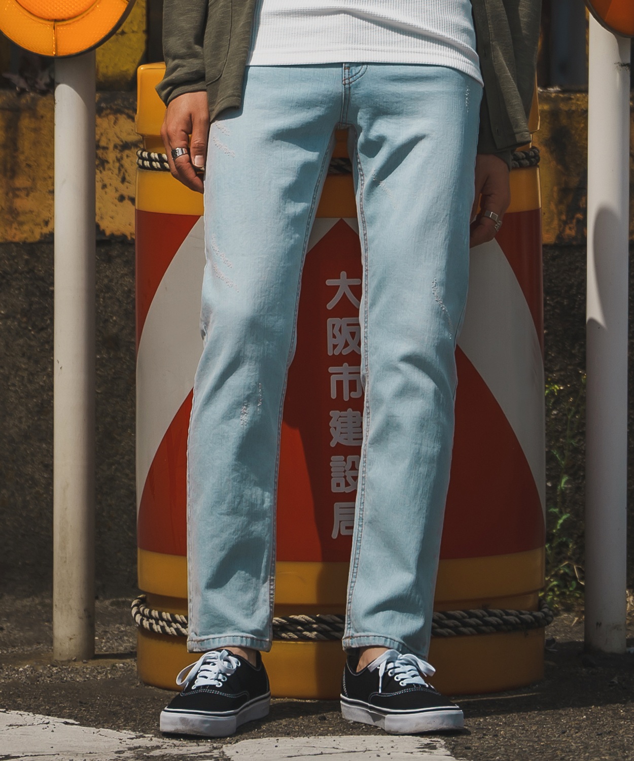 デニムパンツ メンズ シンプル スリム イージー Tシャツ ストレッチ  スキニーパンツ アメカジ カジュアル スケーター ストリート 韓国  ノームコア | improves | 01