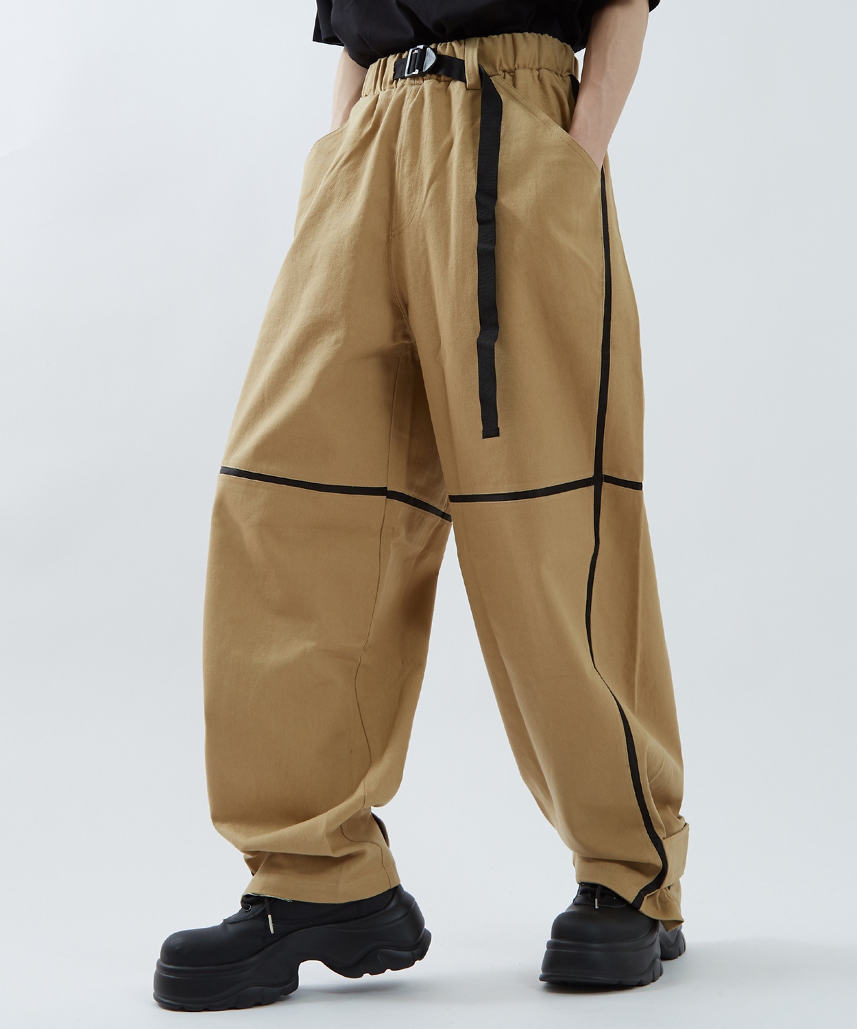 チノパンツ メンズ ウェビングベルト Tシャツ アメカジ カジュアル スケーター ストリート 韓国 ノームコア | improves | 01