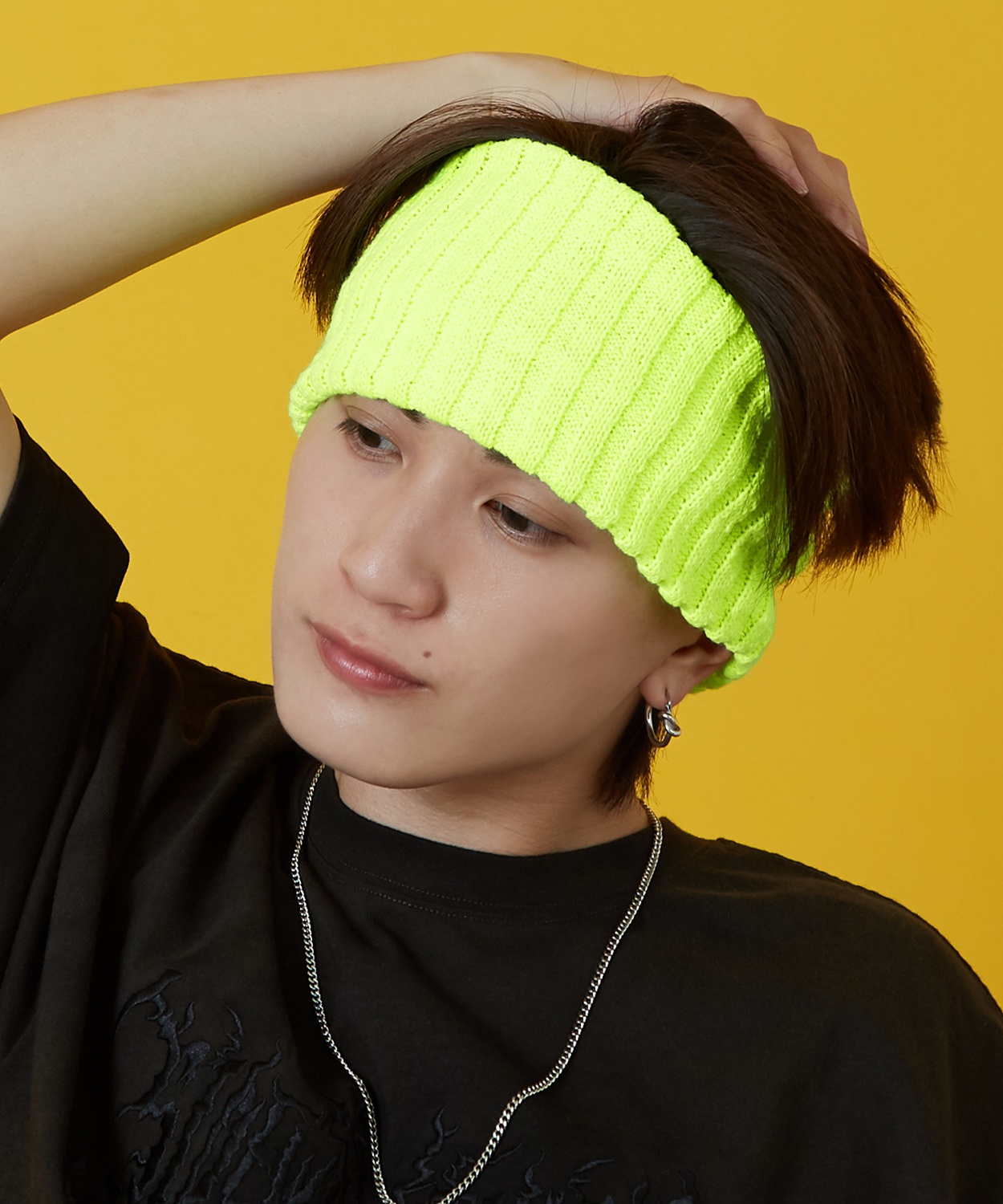 ヘアバンド メンズ レディース 帽子 リブ編み ニット ダンス アクセサリー フェス スケーター ストリート アメカジ カジュアル 韓国ストリート Y2K | improves | 06