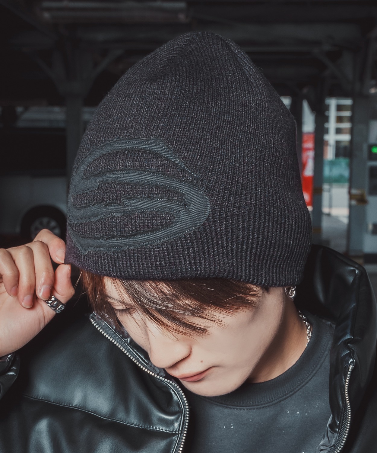 ニット帽 メンズ レディース S字 刺しゅう ニットキャップ ルーズシルエット ロゴビーニー ワッチキャップ ストリート Y2K 韓国ファッション アメカジ | improves | 03
