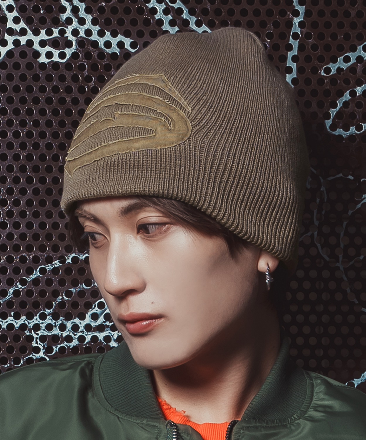 ニット帽 メンズ レディース S字 刺しゅう ニットキャップ ルーズシルエット ロゴビーニー ワッチキャップ ストリート Y2K 韓国ファッション アメカジ | improves | 02