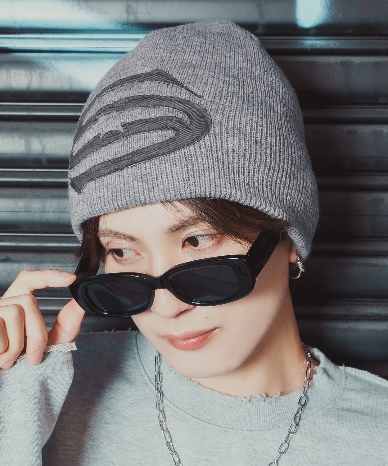 ニット帽 メンズ レディース S字 刺しゅう ニットキャップ ルーズシルエット ロゴビーニー ワッチキャップ ストリート Y2K 韓国ファッション アメカジ | improves | 01