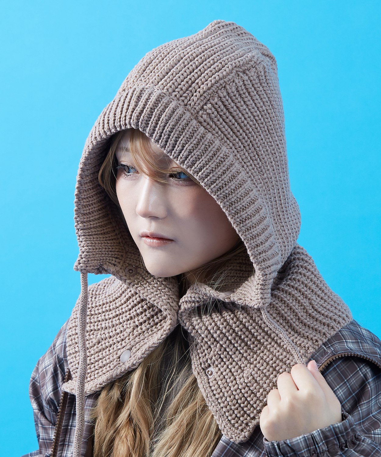 ニット バラクラバ レディース メンズ ユニセックス ジェンダーレス モードストリート ビーニー ニットキャップ 防寒対策 小顔効果 スノボ スキー アウトドア | improves | 03