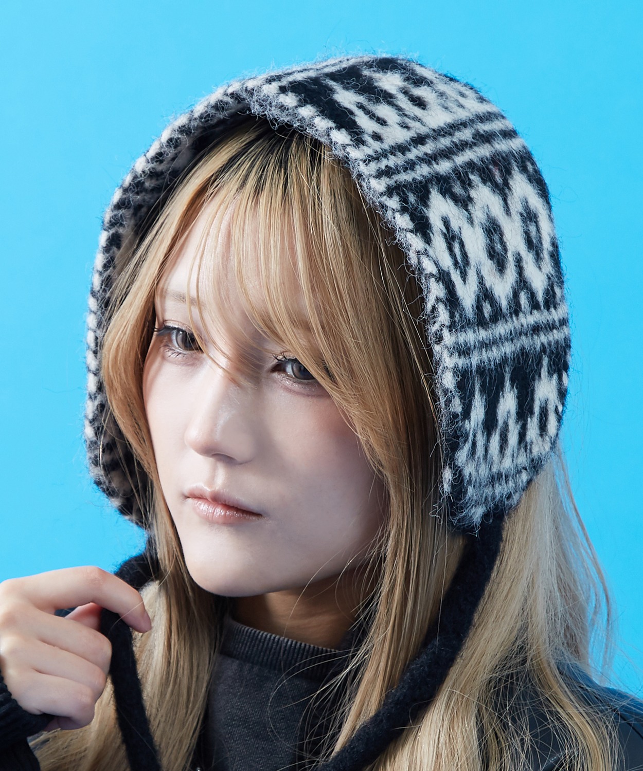 イヤーマフ メンズ レディース ユニセックス 帽子 ボア ニット帽 フライトキャップ ロシア帽 耳あて ノルディック柄 スター柄 もこもこ 防寒 Y2K ストリート | improves | 01