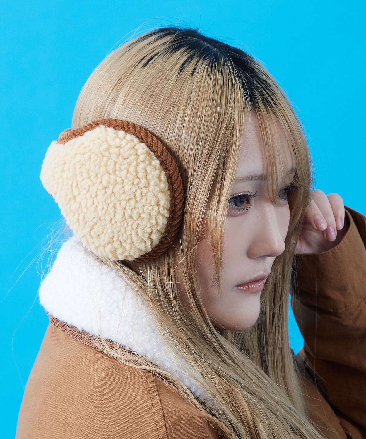 ボアイヤーマフ 耳あて レディース メンズ 暖か ふわふわ もこもこ バックアーム 防寒 折たたみ 冬 韓国ファッション ストリート 古着MIX | improves | 01