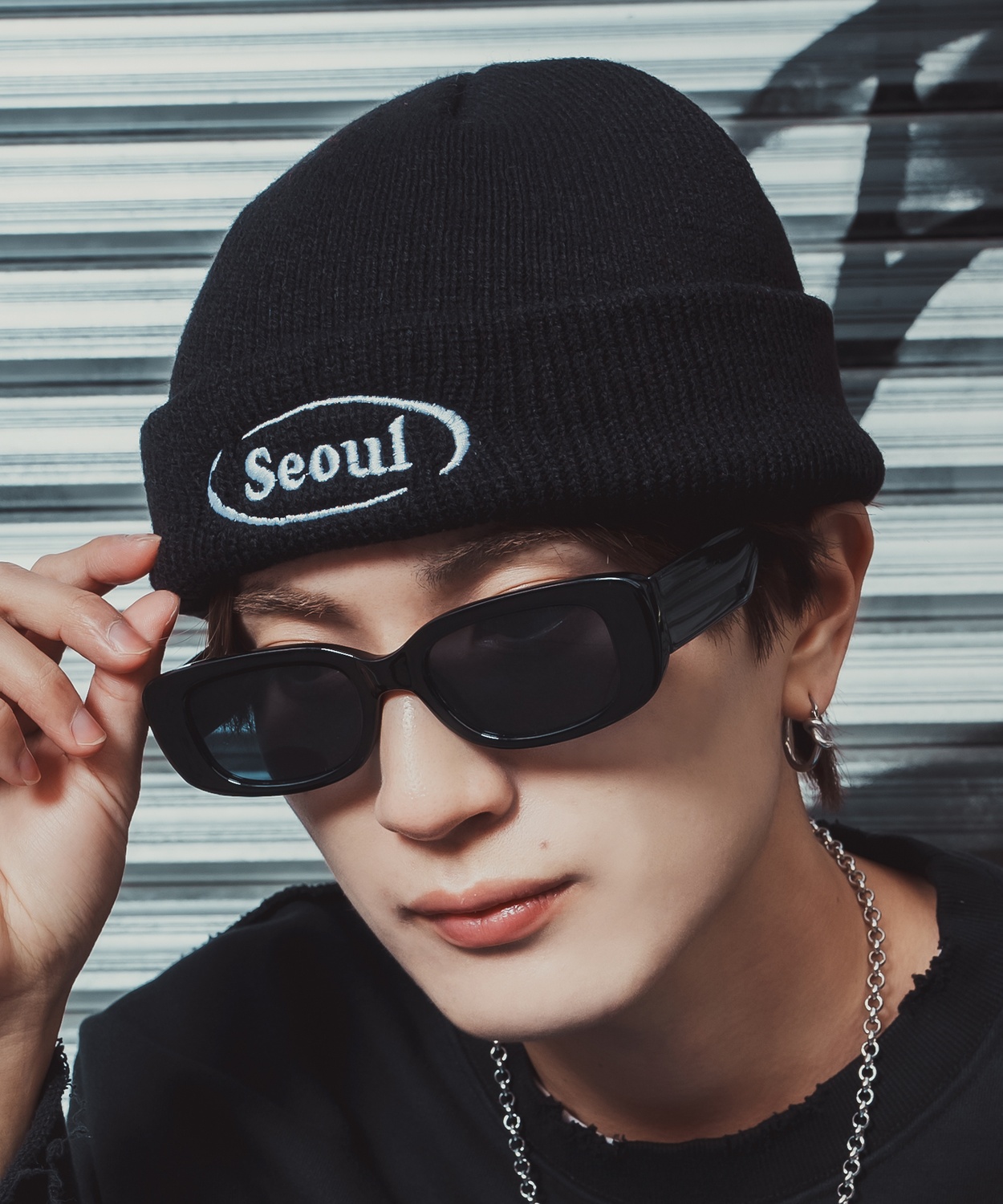 ニット帽 メンズ ニット帽子 ニットキャップ ビーニー 帽子 刺しゅうロゴ カジュアル ストリート スケーター アメカジ 古着MIX 韓国ファッション | improves | 04