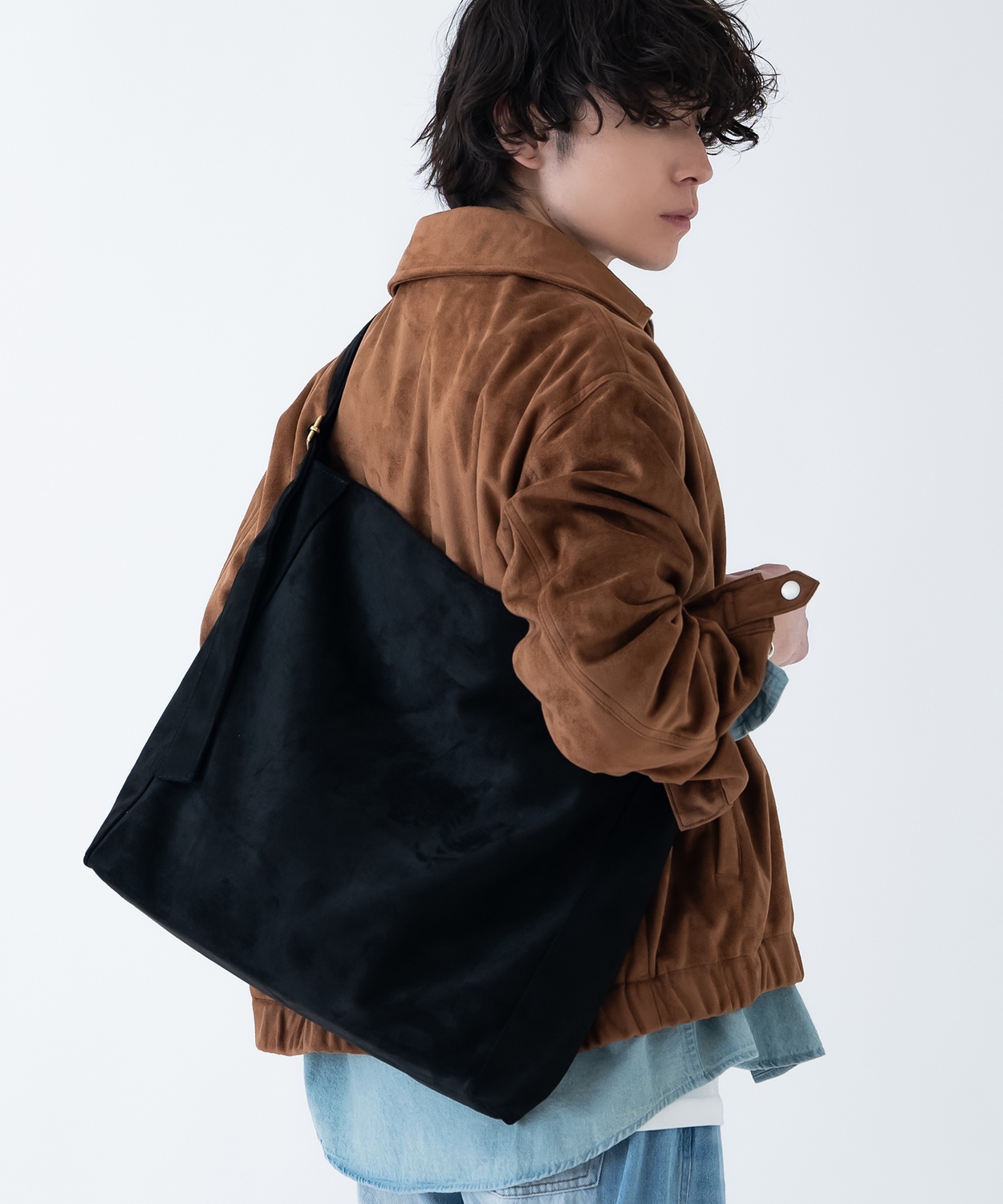 ショルダーバッグ メンズ スエード調 カバン 鞄 通学 通勤 旅行 きれいめ カジュアル 古着MIX 韓国ファッション Y2K ブラック ブラウン | improves | 02