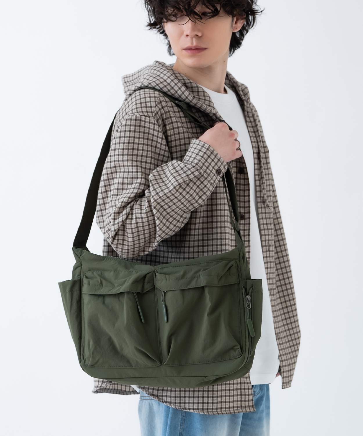 ショルダーバッグ メンズ ナイロン ボディバッグ サコッシュ 鞄 カバン バック フリーサイズ アメカジ カジュアル 古着MIX スケーター ストリート 韓国 | improves | 02