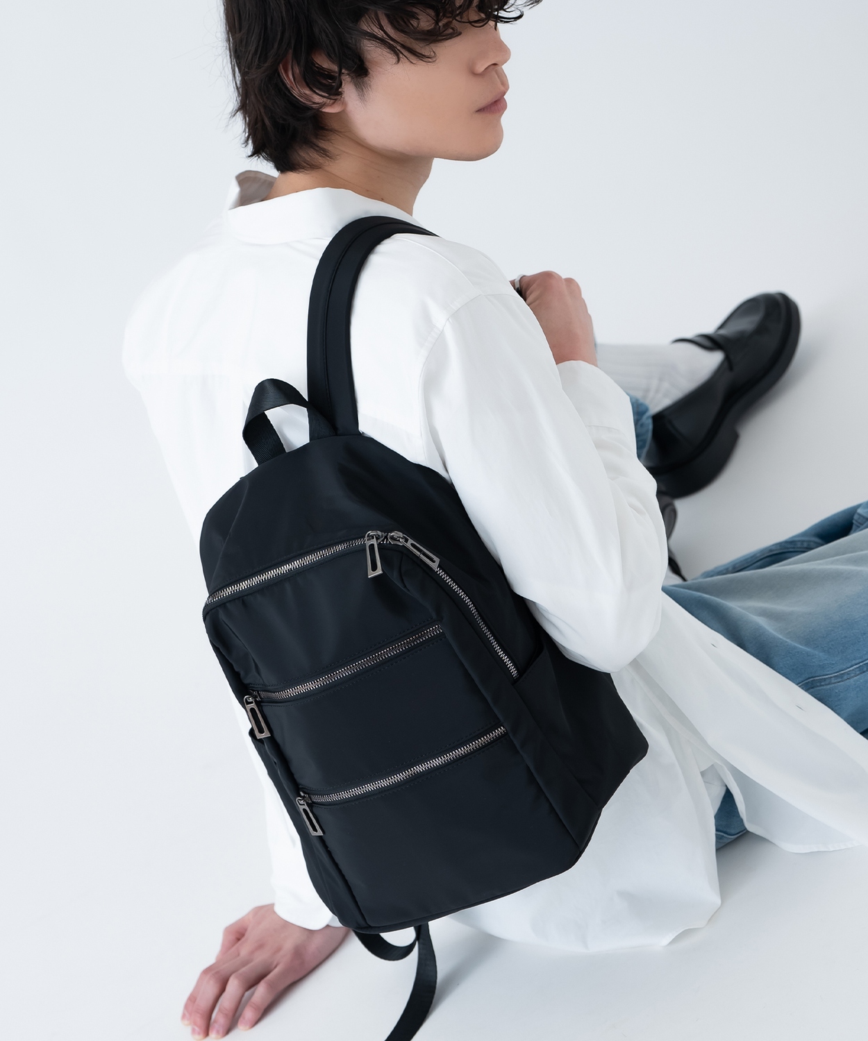 リュック メンズ ナイロン バックパック 鞄 通勤 旅行 大容量 ナイロン きれいめ カジュアル ユニセックス 韓国ファッション Y2K ブラック | improves | 01