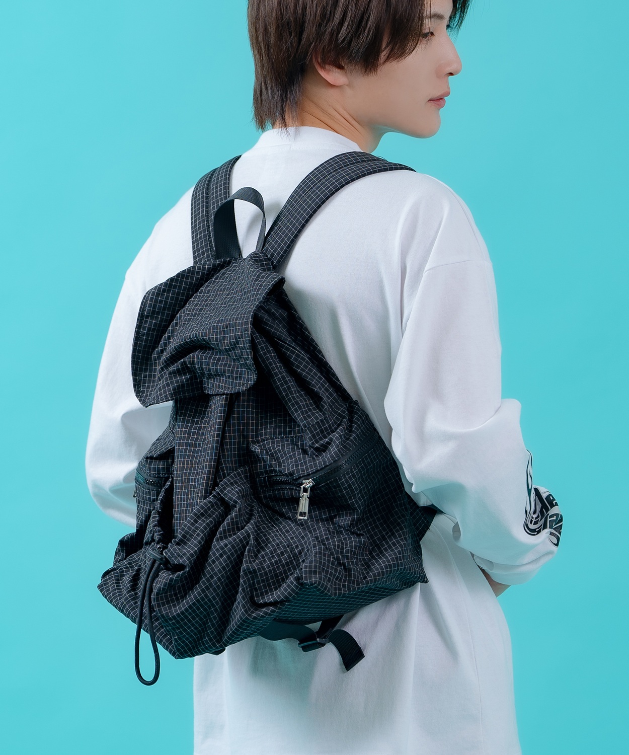 リュック メンズ ナイロン チェック柄 バックパック 鞄 通勤 旅行 大容量 きれいめ カジュアル ユニセックス 韓国ファッション Y2K ブラック グレー ブラウン | improves | 02