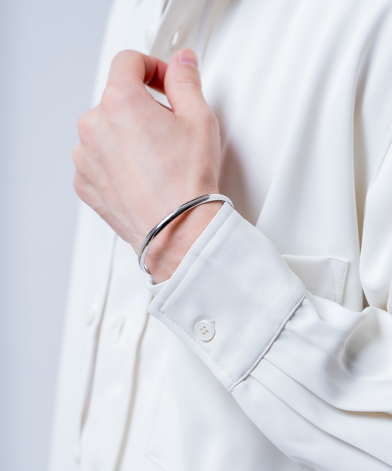 シルバーハーフバングルブレスレット メンズ レディース シルバー ブレスレット バングル アクセサリー シンプル ペア プレゼント ギフト | improves | 01