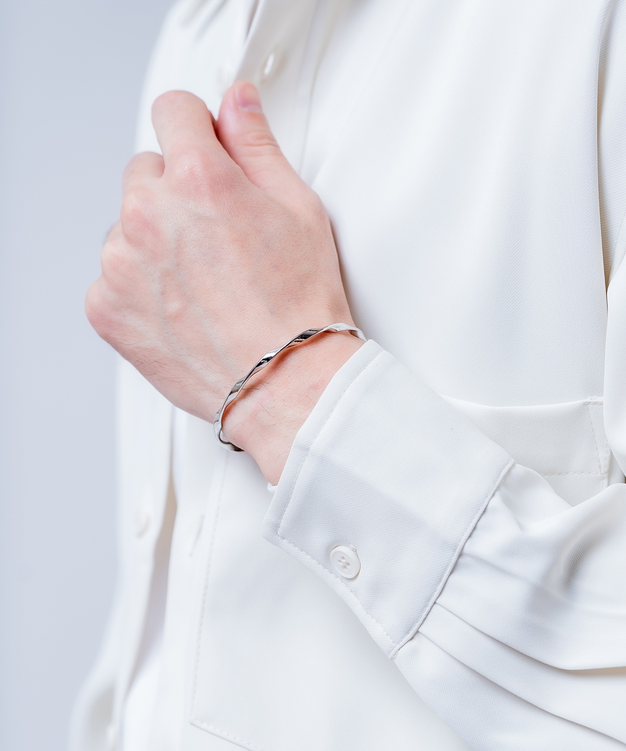 シルバーハーフバングルブレスレット メンズ レディース シルバー ブレスレット バングル アクセサリー シンプル ペア プレゼント ギフト | improves | 04