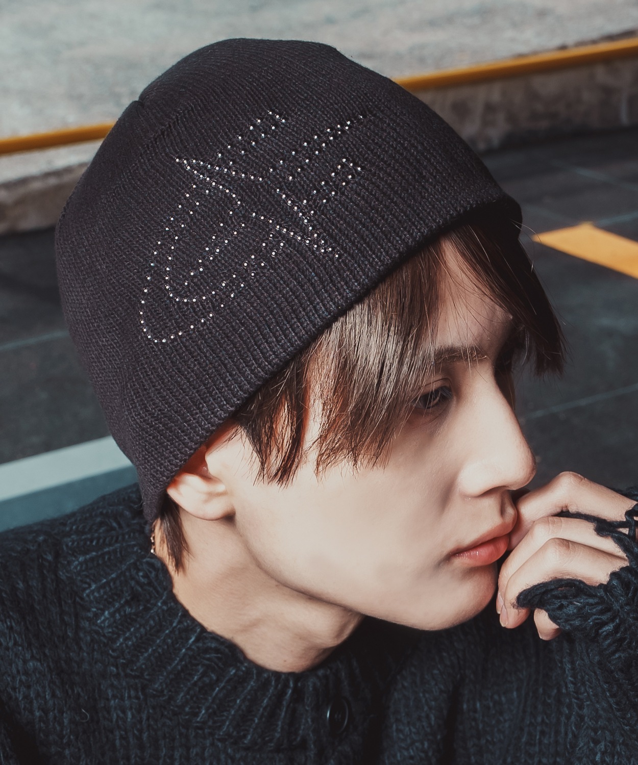 ニット帽 メンズ ニット帽子 ニットキャップ ビーニー 帽子 スタッズロゴ カジュアル ストリート スケーター アメカジ 古着MIX 韓国ファッション | improves | 02