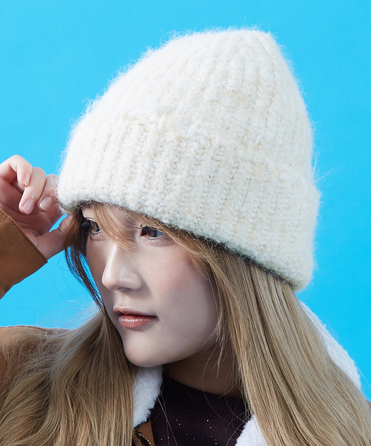 ニットキャップ ビーニー メンズ レディース ふわふわ モヘア風 ミックスカラー ニット帽 ニットワッチ ストリート 古着MIX 韓国ファッション Y2K カジュアル | improves | 03