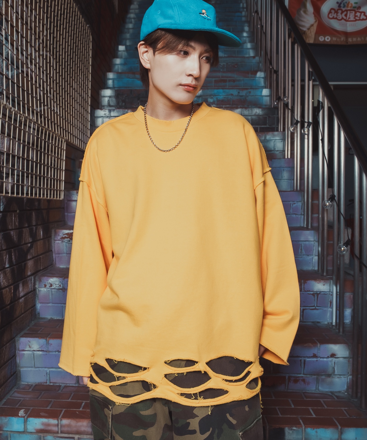 Fuga ダメージカットソー　Y2K グランジ improves（インプローブス） ダメージスウェット メンズ レディース