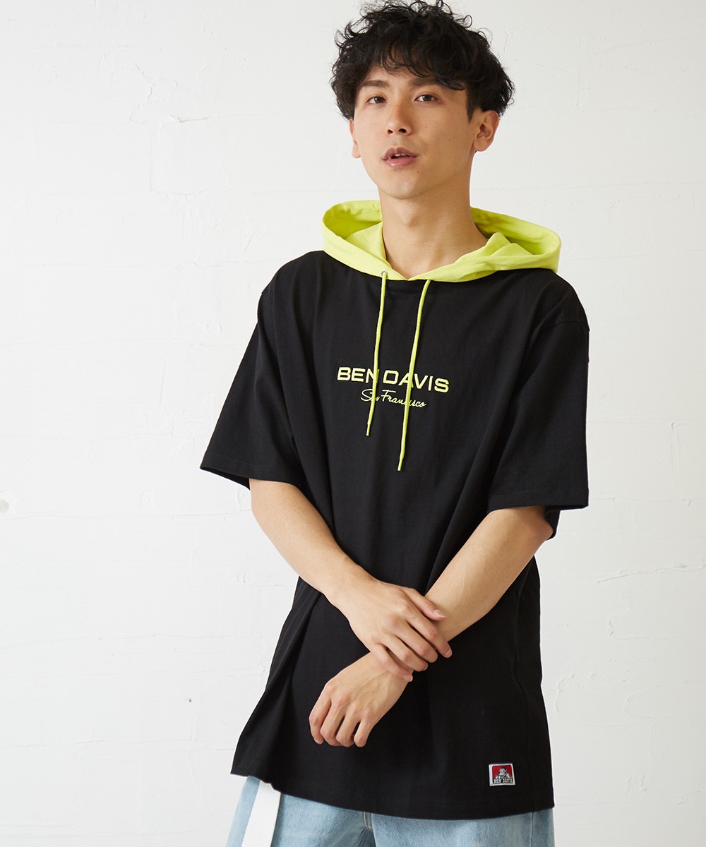Ben Davis ベンデイビス Tシャツ メンズ 半袖 パーカー フード付き 半袖tシャツ ブランド ロゴ カットソー 白 Improves インプローブス 通販 Yahoo ショッピング