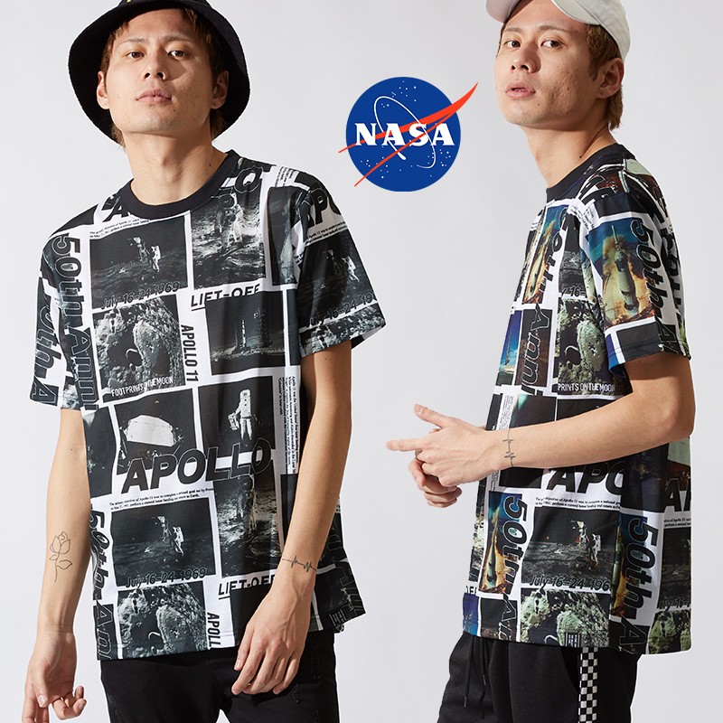 NASA総柄プリントTシャツ