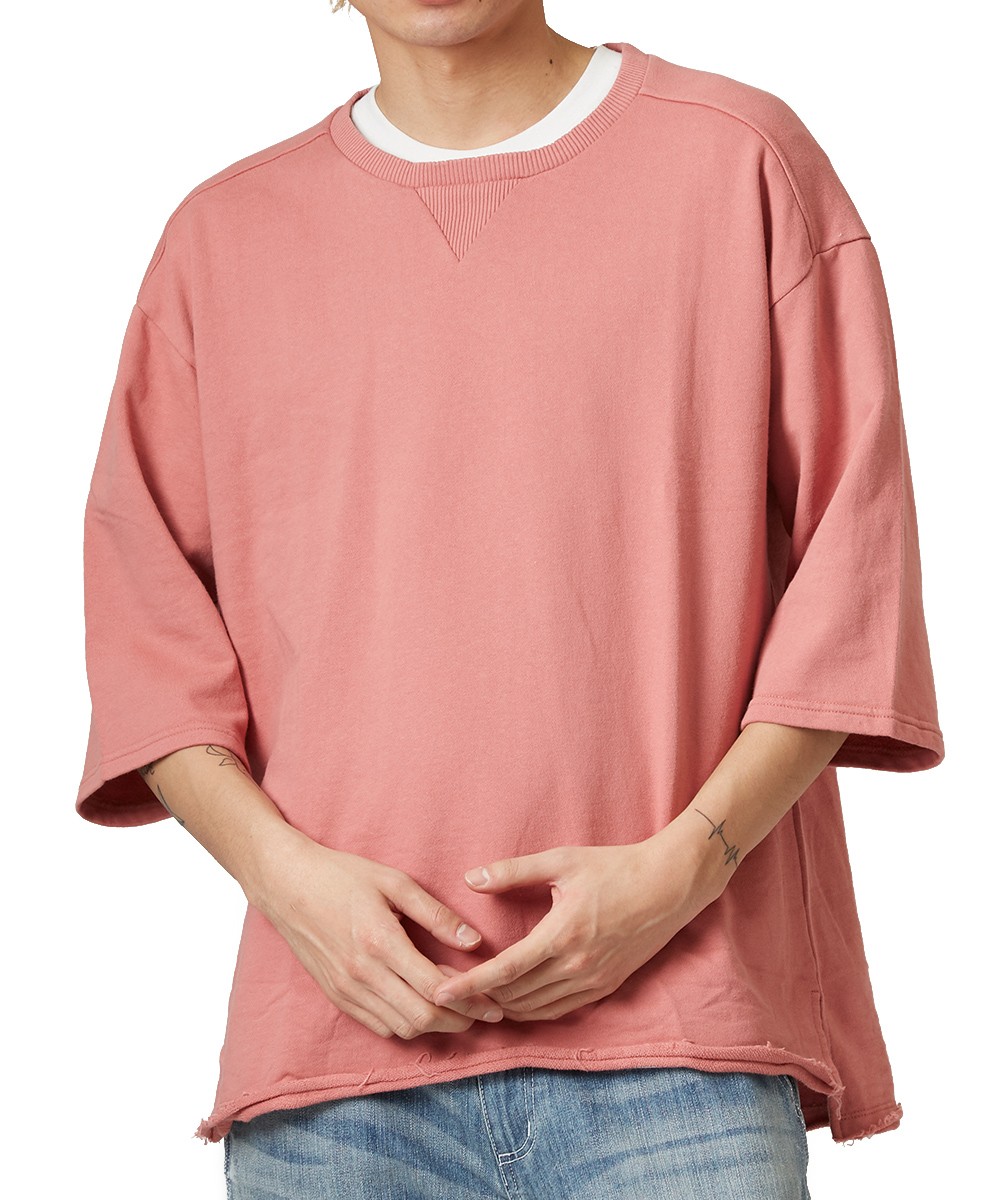 ビッグシルエット トレーナー メンズ ビッグtシャツ 7分袖 Tシャツ 七分袖 無地 スウェット カットソー オーバーサイズ ビッグサイズ Improves インプローブス 通販 Yahoo ショッピング