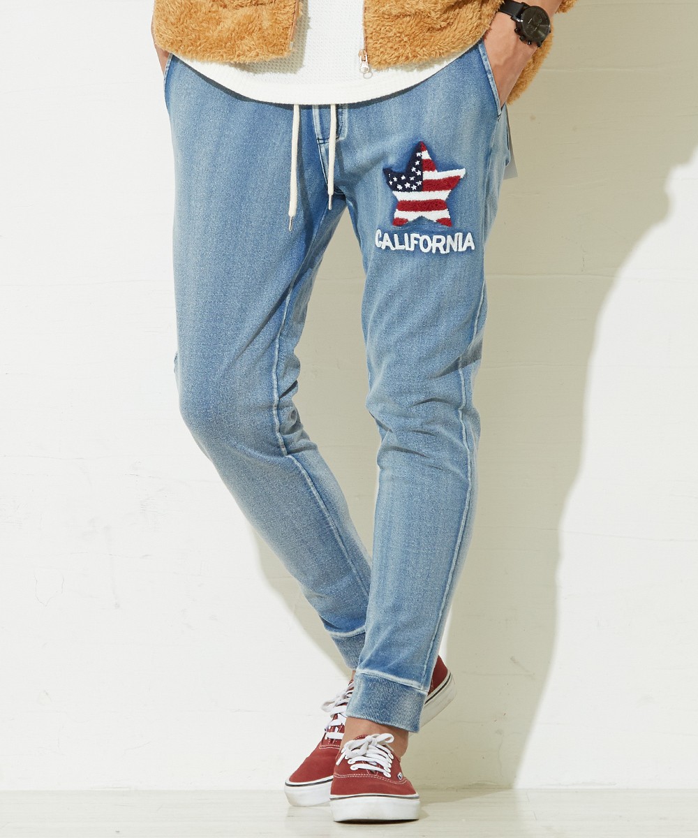 前任者 スチール うぬぼれた デニム 柄 スウェット パンツ K Kacchan Jp