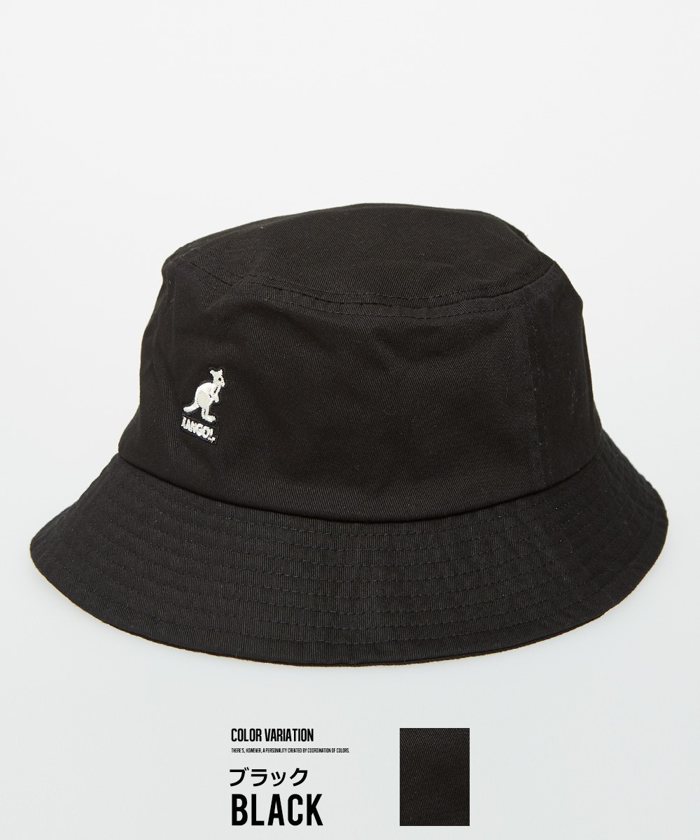 KANGOL（カンゴール） バケットハット メンズ 刺繍 ロゴ 黒 白 ハット