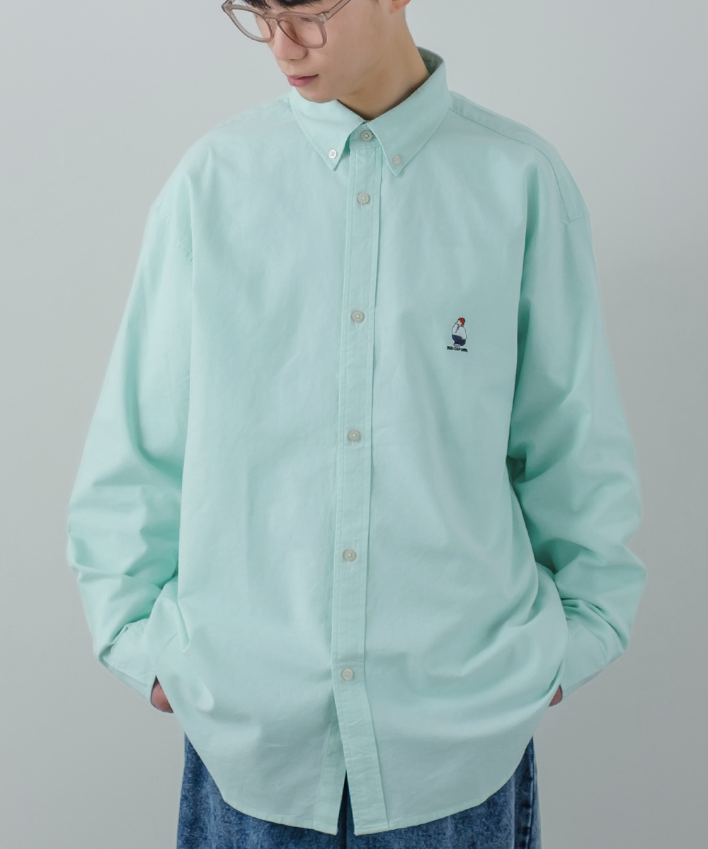 ワンポイント刺しゅう オックスシャツ メンズ 長袖 ストライプ ボタンダウン オーバーシャツ レギュラーシャツ きれいめ カジュアル モード 韓国ファッション |  | 04