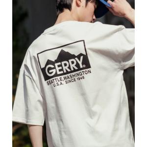 GERRY ジェリー 別注プリント 半袖Tシャツ メンズ ボックスロゴ トレッキング バックプリント...