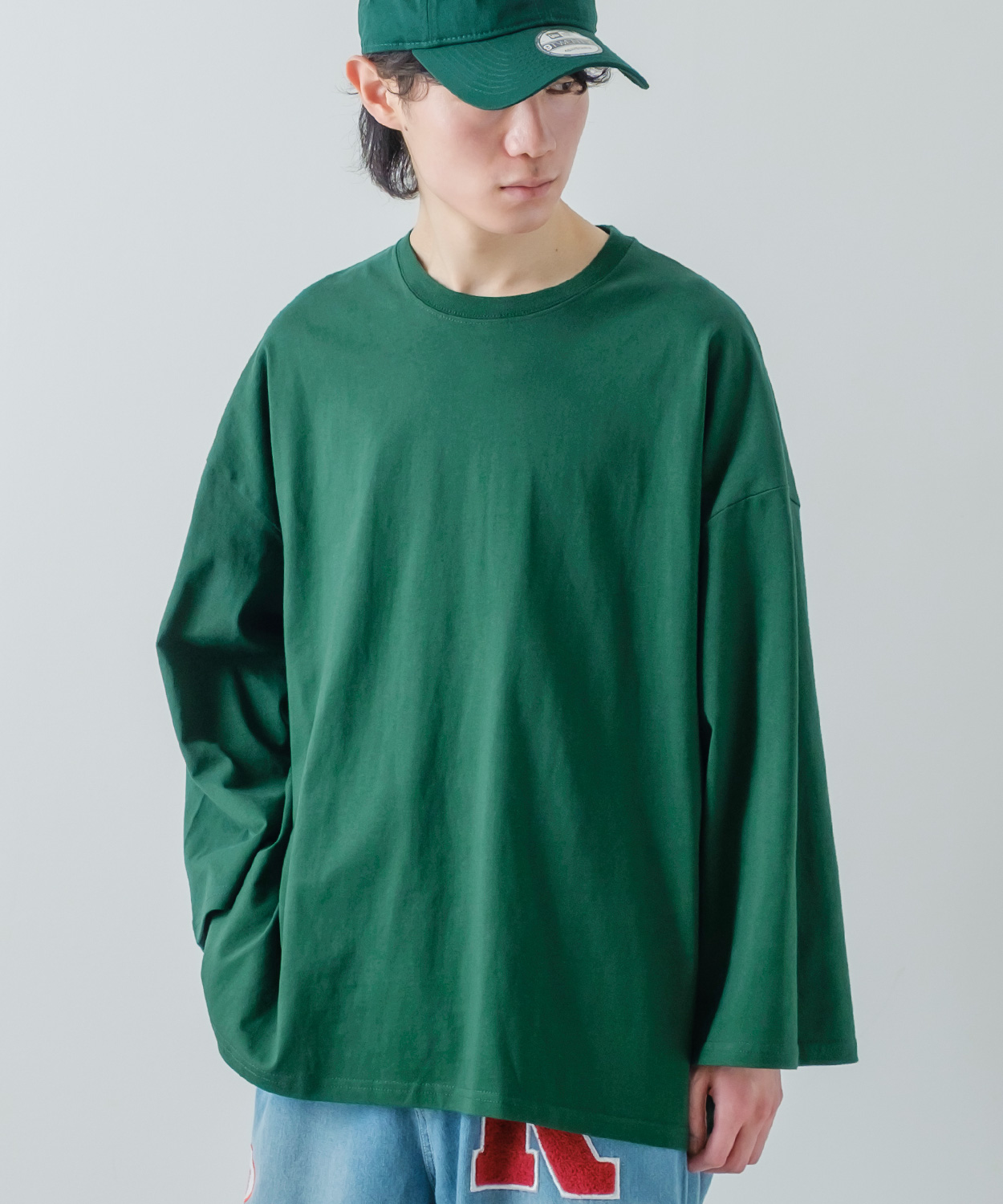 improves 長袖Tシャツ メンズ USコットン 無地 ロンT ドロップ