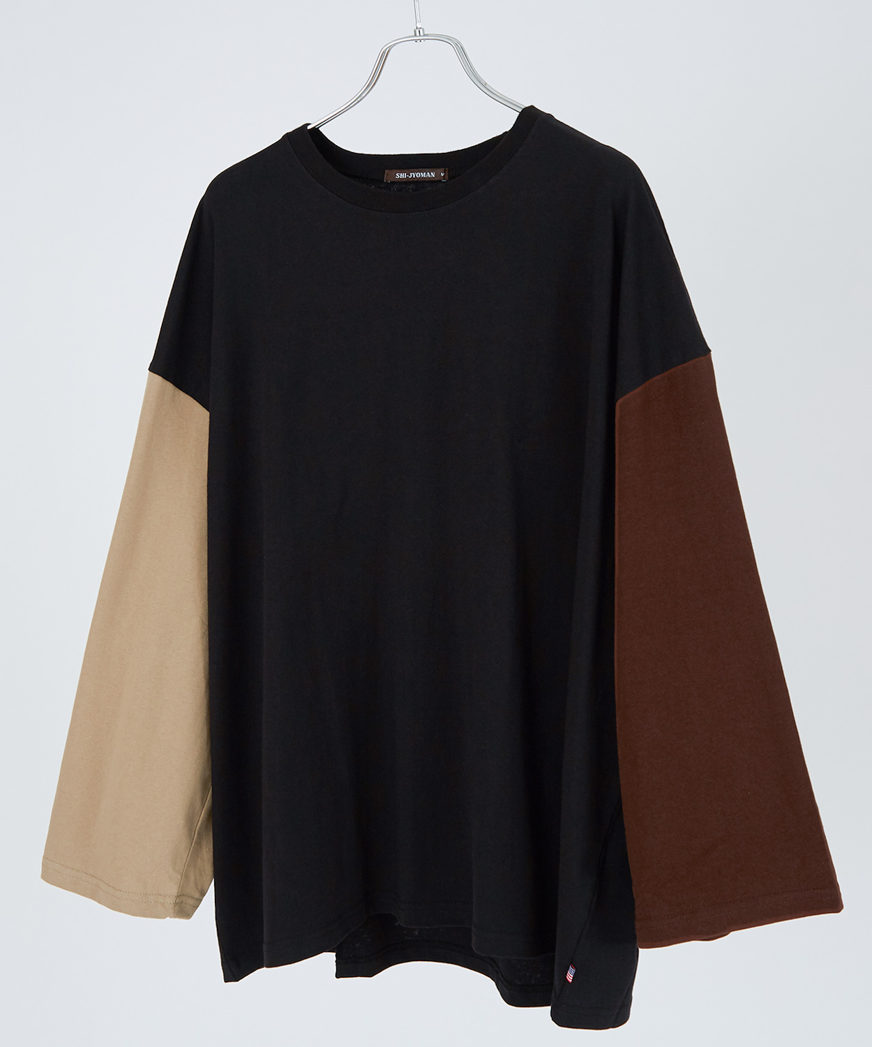 長袖Tシャツ メンズ USコットン 無地 ロンT クレイジー袖 ビッグTシャツ カットソー オーバーサイズ 大きめ シンプル カジュアル アメカジ ストリート | improves | 10