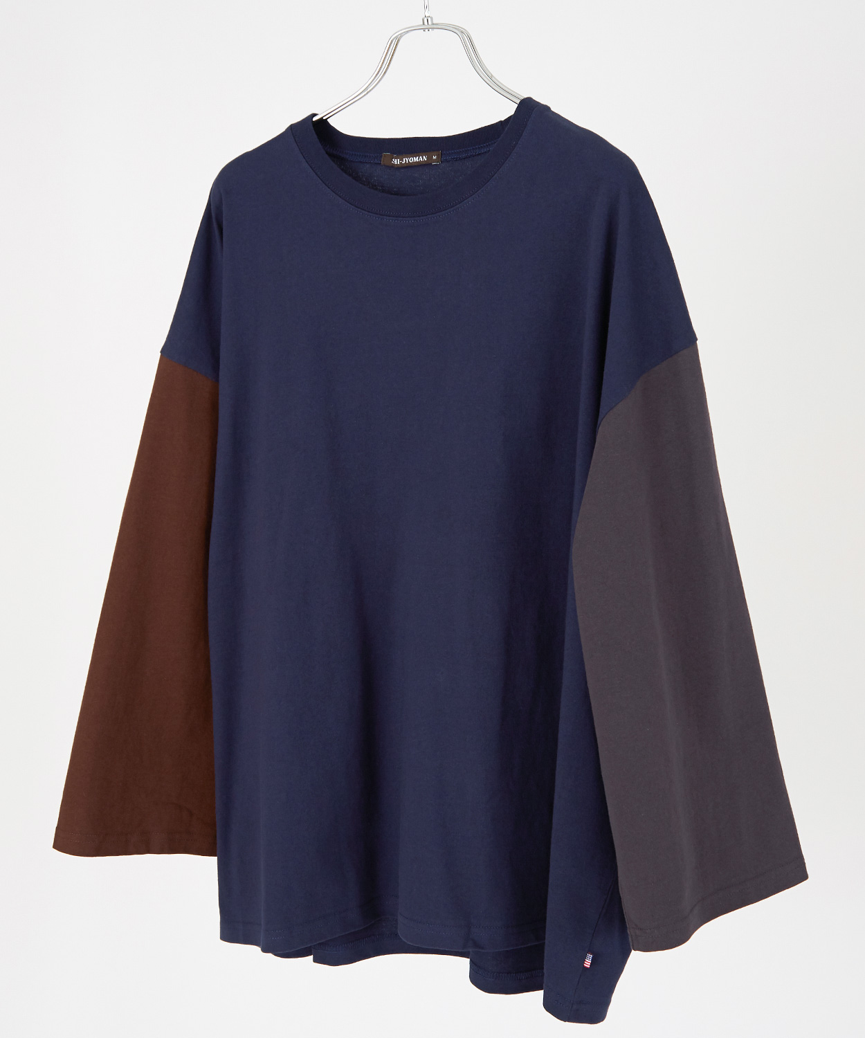 長袖Tシャツ メンズ USコットン 無地 ロンT クレイジー袖 ビッグTシャツ カットソー オーバーサイズ 大きめ シンプル カジュアル アメカジ ストリート | improves | 07