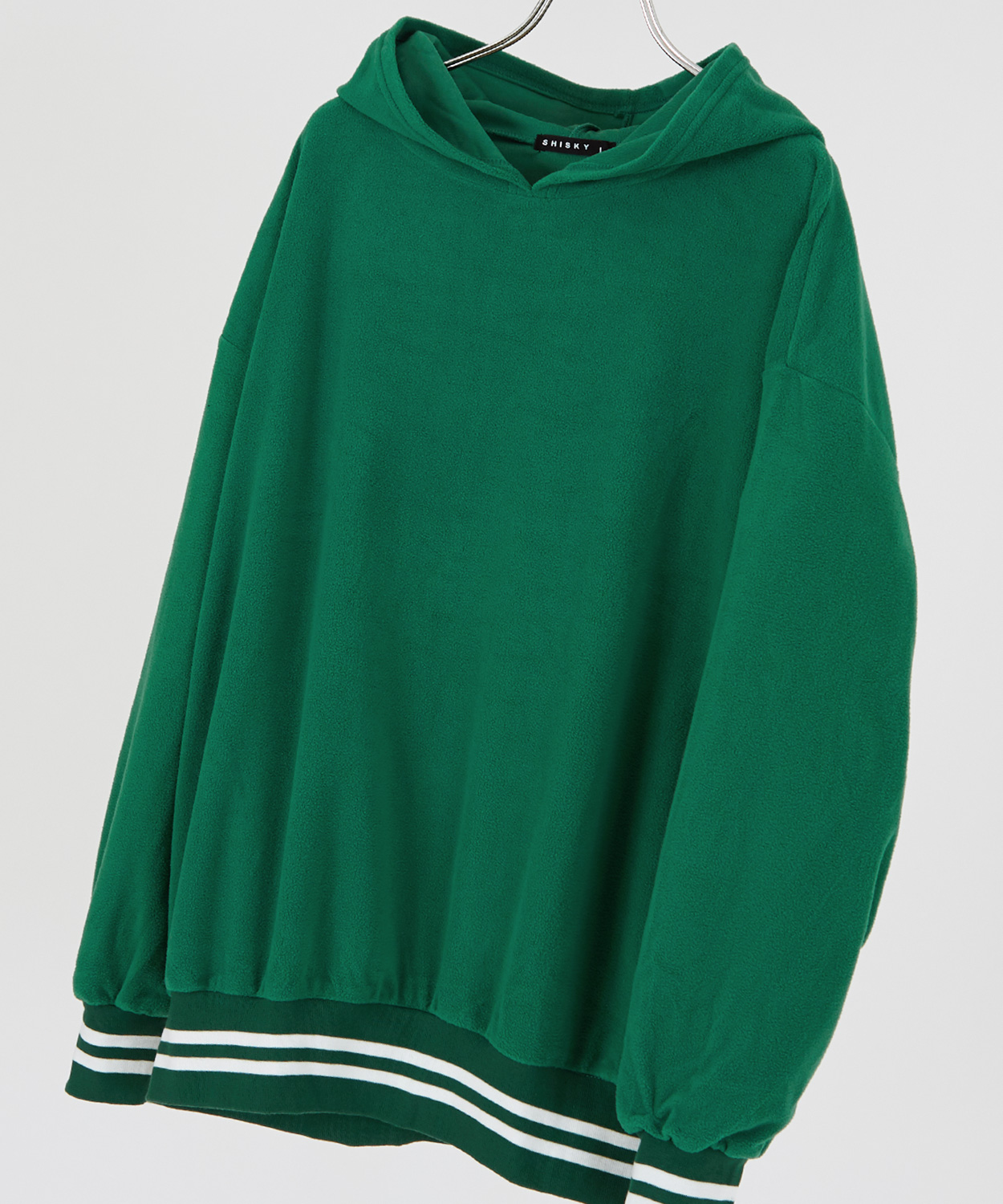 パーカー メンズ フリース ラインリブ クルーネック プルオーバー フーディ ビッグシルエット ゆったり 大きいサイズ ストリート 韓国ファッション 古着MIX | improves | 03