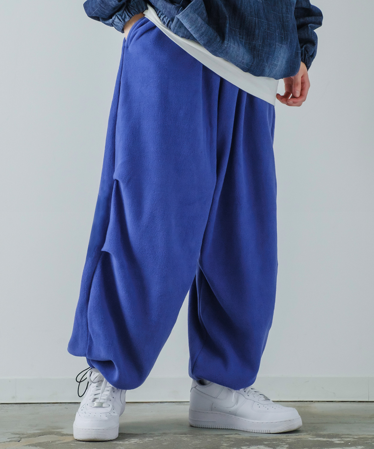 リブパンツ メンズ マイクロフリース バルーンシルエット イージーパンツ ボトムス オーバーサイズ ゆったり 大きいサイズ ストリート 韓国 | improves | 04