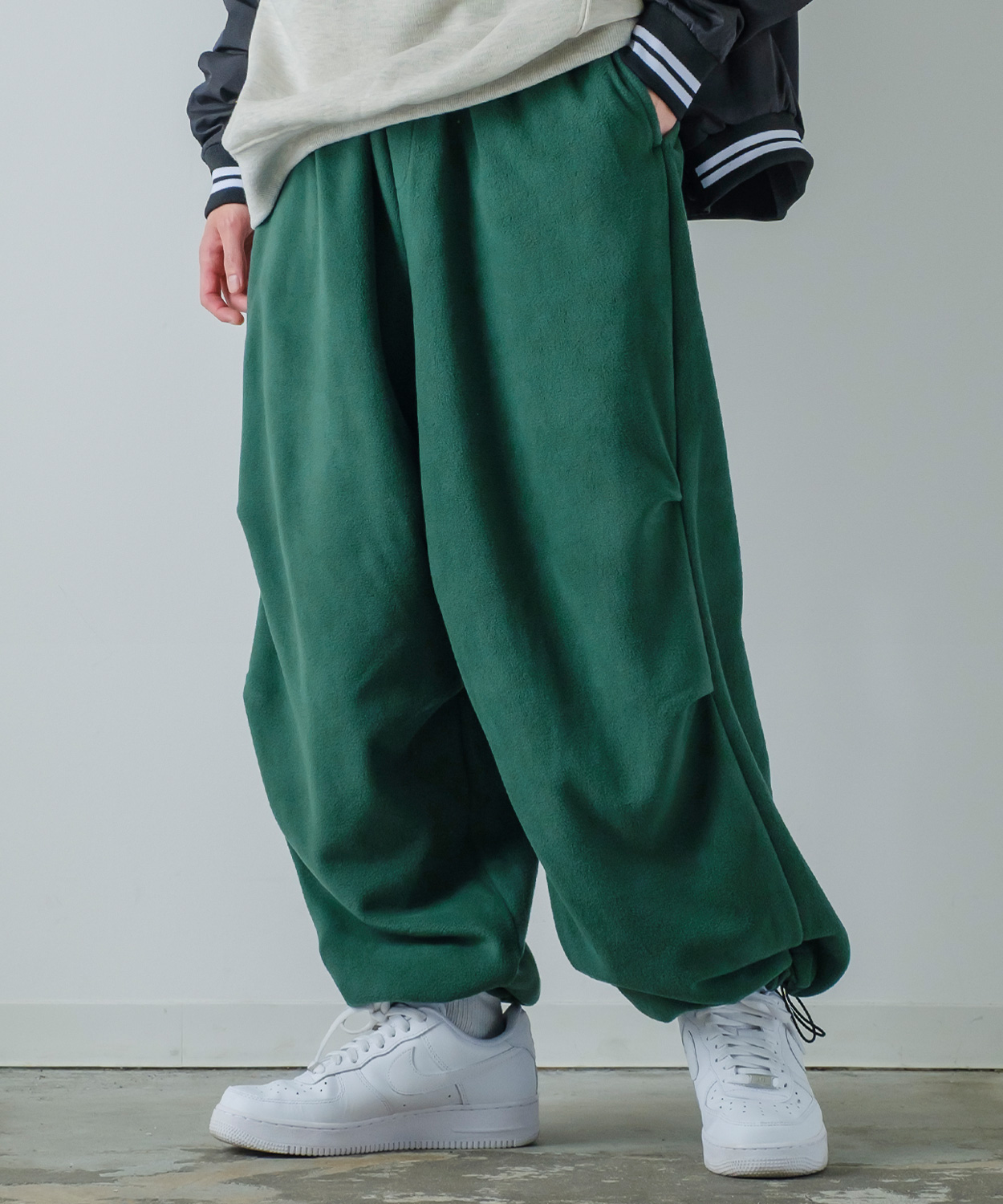 リブパンツ メンズ マイクロフリース バルーンシルエット イージーパンツ ボトムス オーバーサイズ ゆったり 大きいサイズ ストリート 韓国 | improves | 03