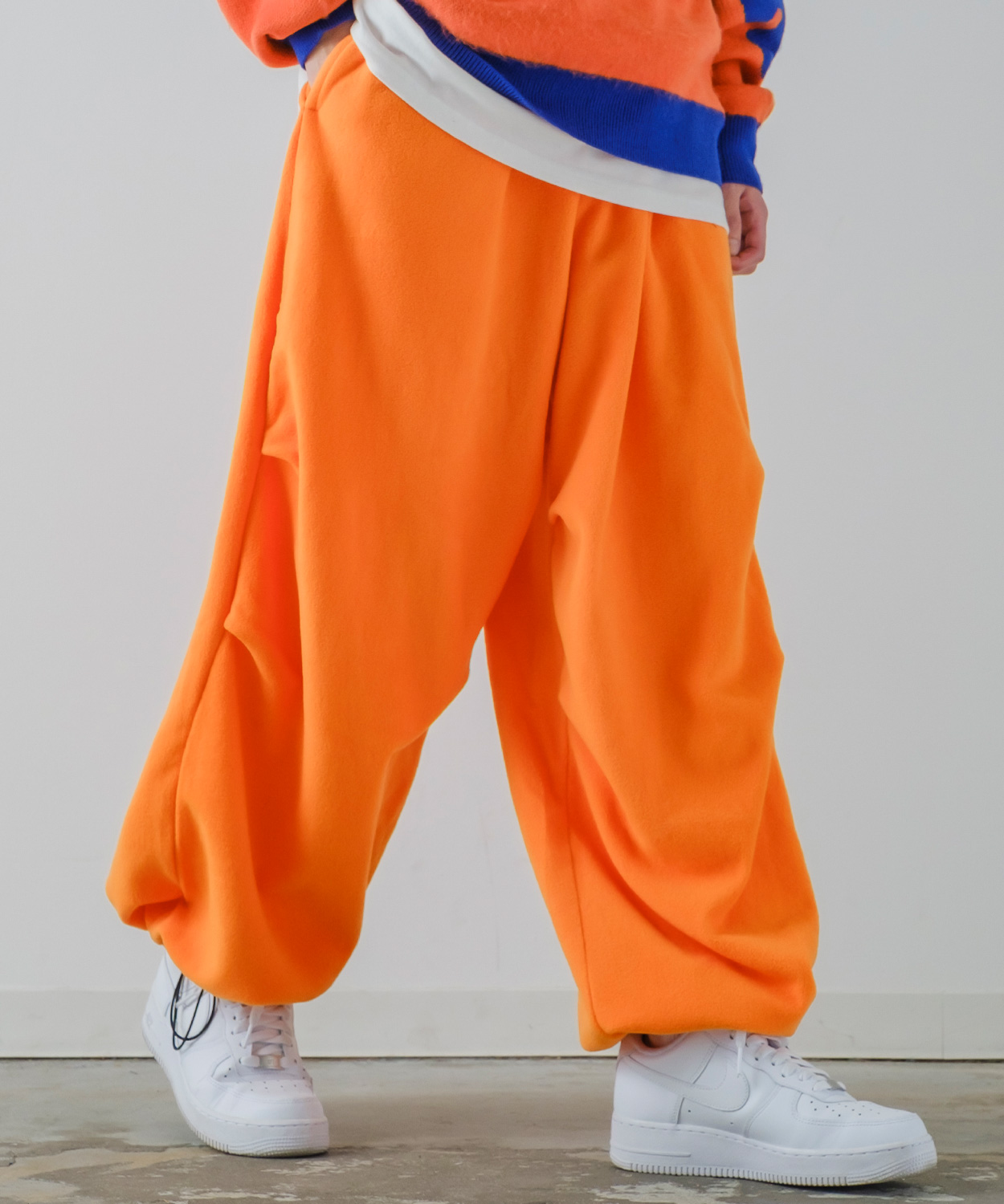 リブパンツ メンズ マイクロフリース バルーンシルエット イージーパンツ ボトムス オーバーサイズ ゆったり 大きいサイズ ストリート 韓国 | improves | 02