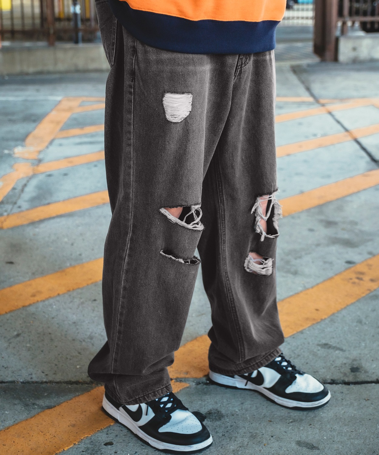 improves（インプローブス） デニムパンツ メンズ ダメージ ワイド