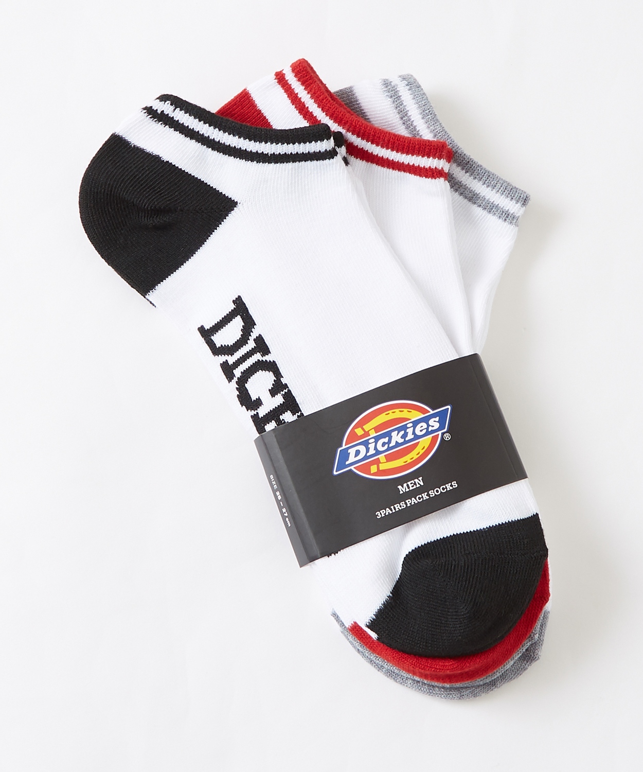 ソックス メンズ Dickies/ディッキーズ 3足セット ラインデザイン ショートソックス スニーカーソックス アンクルソックス くるぶし丈 靴下 くつした | Dickies | 01