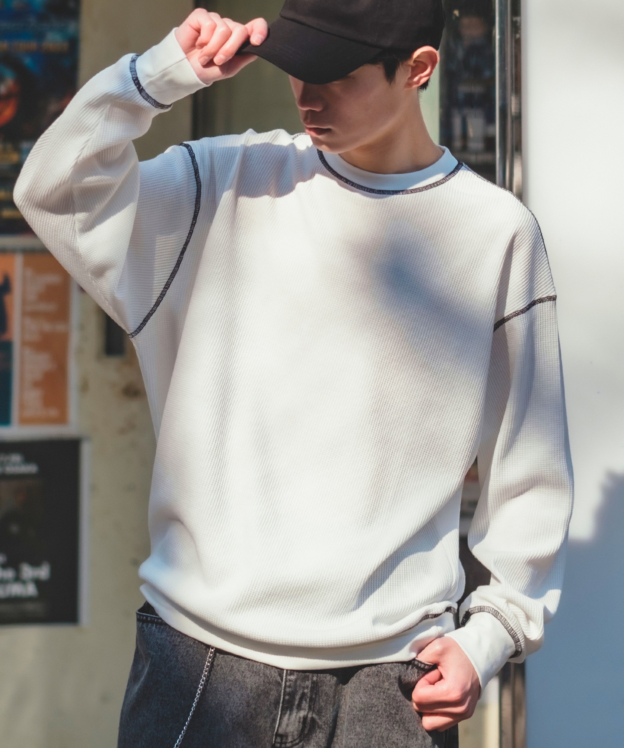 improves（インプローブス） 長袖Tシャツ メンズ アウト ステッチ 