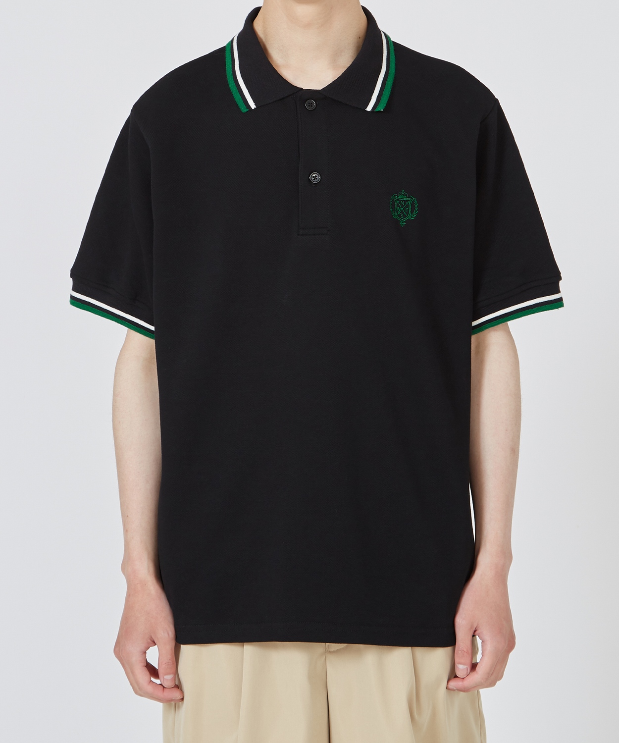 ポロシャツ メンズ 鹿の子 カノコ 半袖 ワンポイント エンブレム 刺しゅう 大きいサイズ シンプル ベーシック カジュアル ストリート お父さん | improves | 02