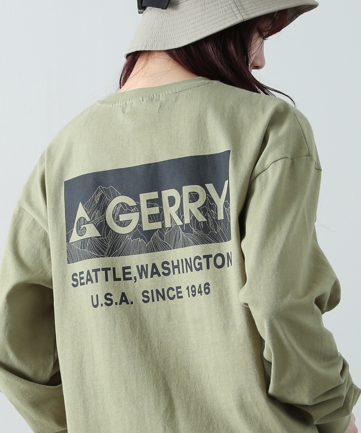 長袖Tシャツ メンズ GERRY ジェリー 別注ワンポイント ロンT カットソー バックプリント ワ...