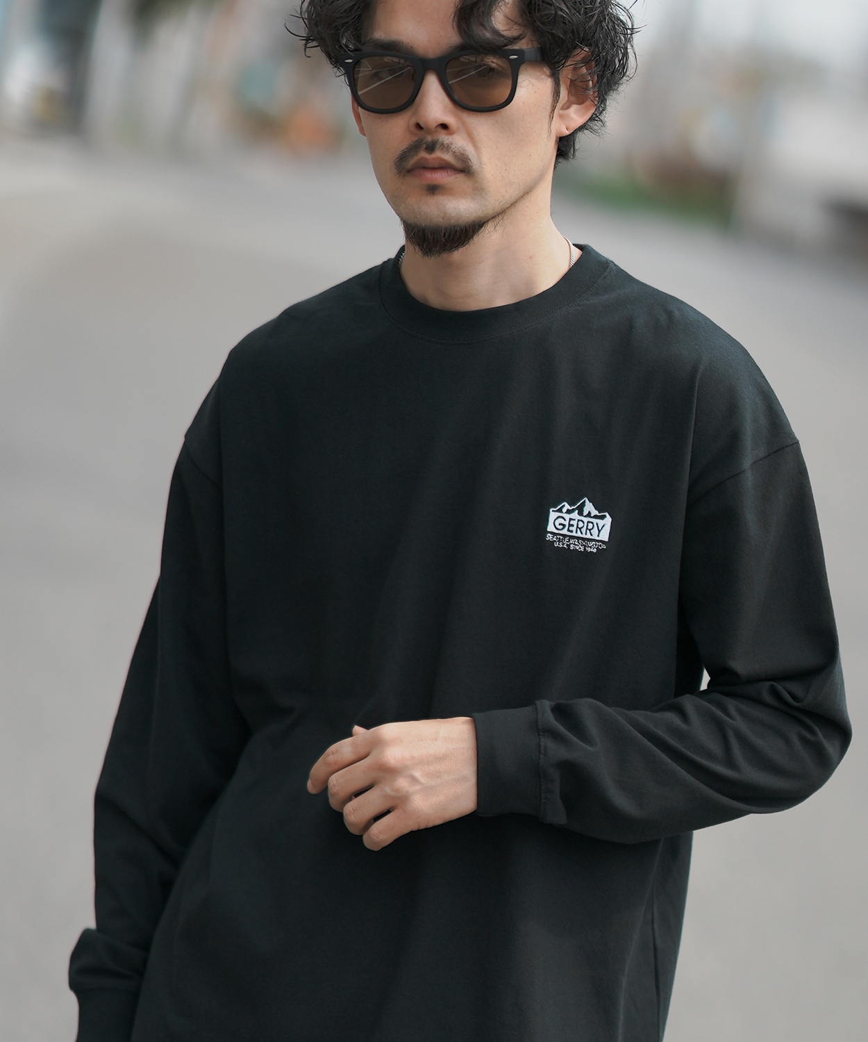 長袖Tシャツ メンズ GERRY ジェリー 別注 ワンポイント 刺しゅう ロンT カットソー バックプリント ワンポイントプリント アウトドア ストリート アメカジ | GERRY | 01