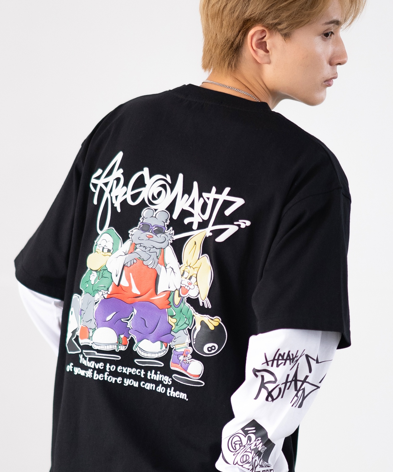 メンズ カジュアル ユーズド加工レーシングスタイル 長袖Tシャツ 楽天市場】メンズ レイヤードTシャツ ストレッチカルゼ 長袖