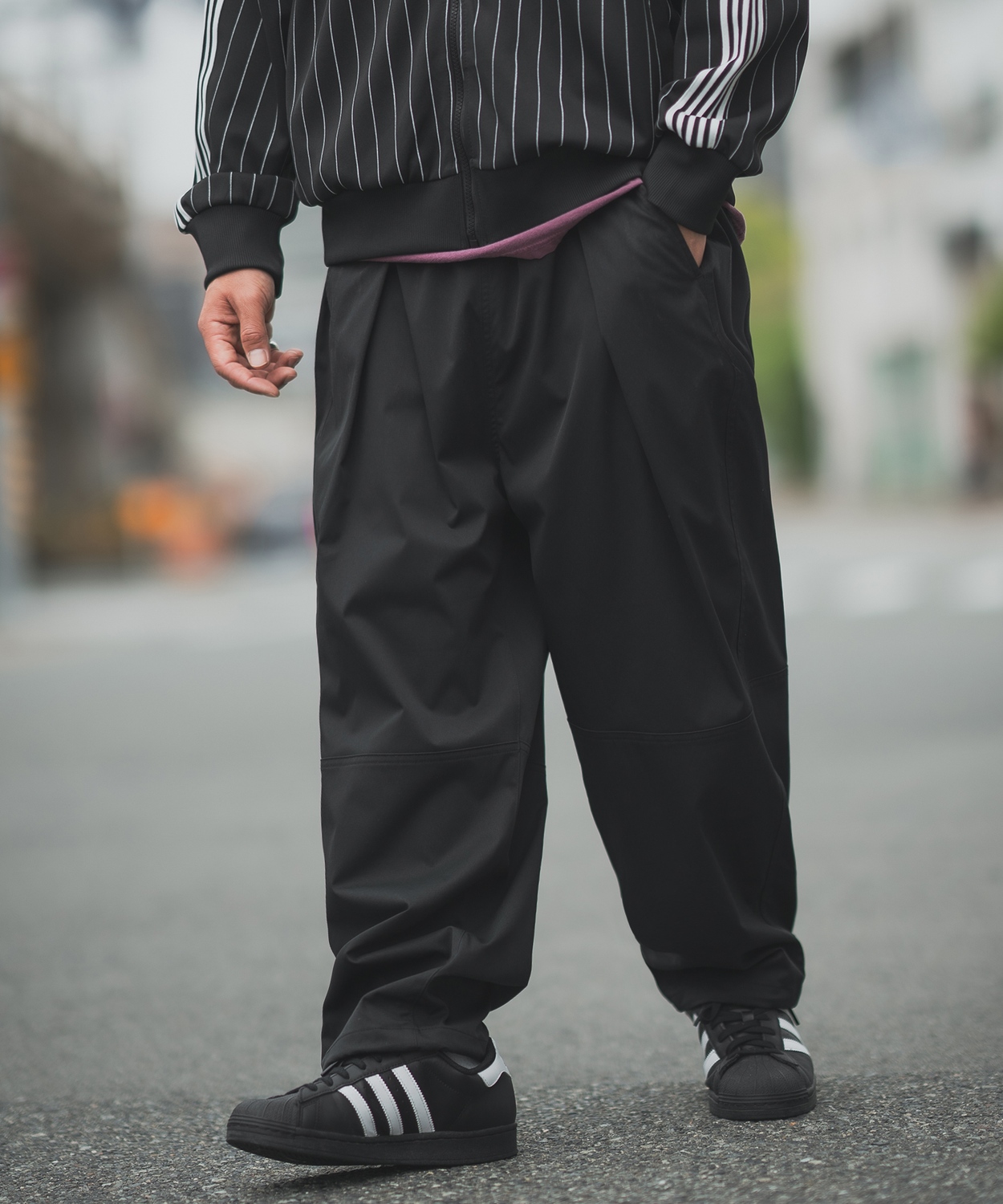 イージーパンツ メンズ バルーン ワイド ストレッチ チノパンツ タックパンツ ゆったり 大きめ カジュアル シンプル ベーシック 大人 アメカジ スケーター | improves | 02