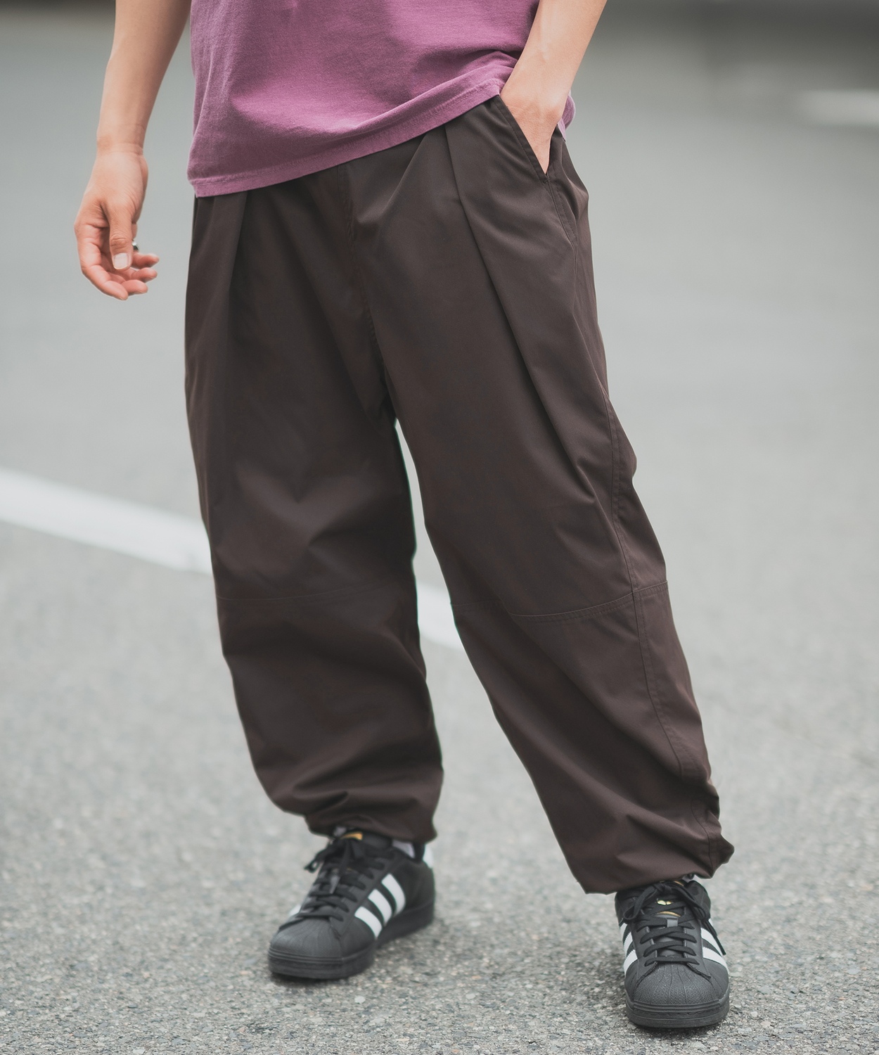 イージーパンツ メンズ バルーン ワイド ストレッチ チノパンツ タックパンツ ゆったり 大きめ カジュアル シンプル ベーシック 大人 アメカジ スケーター | improves | 07