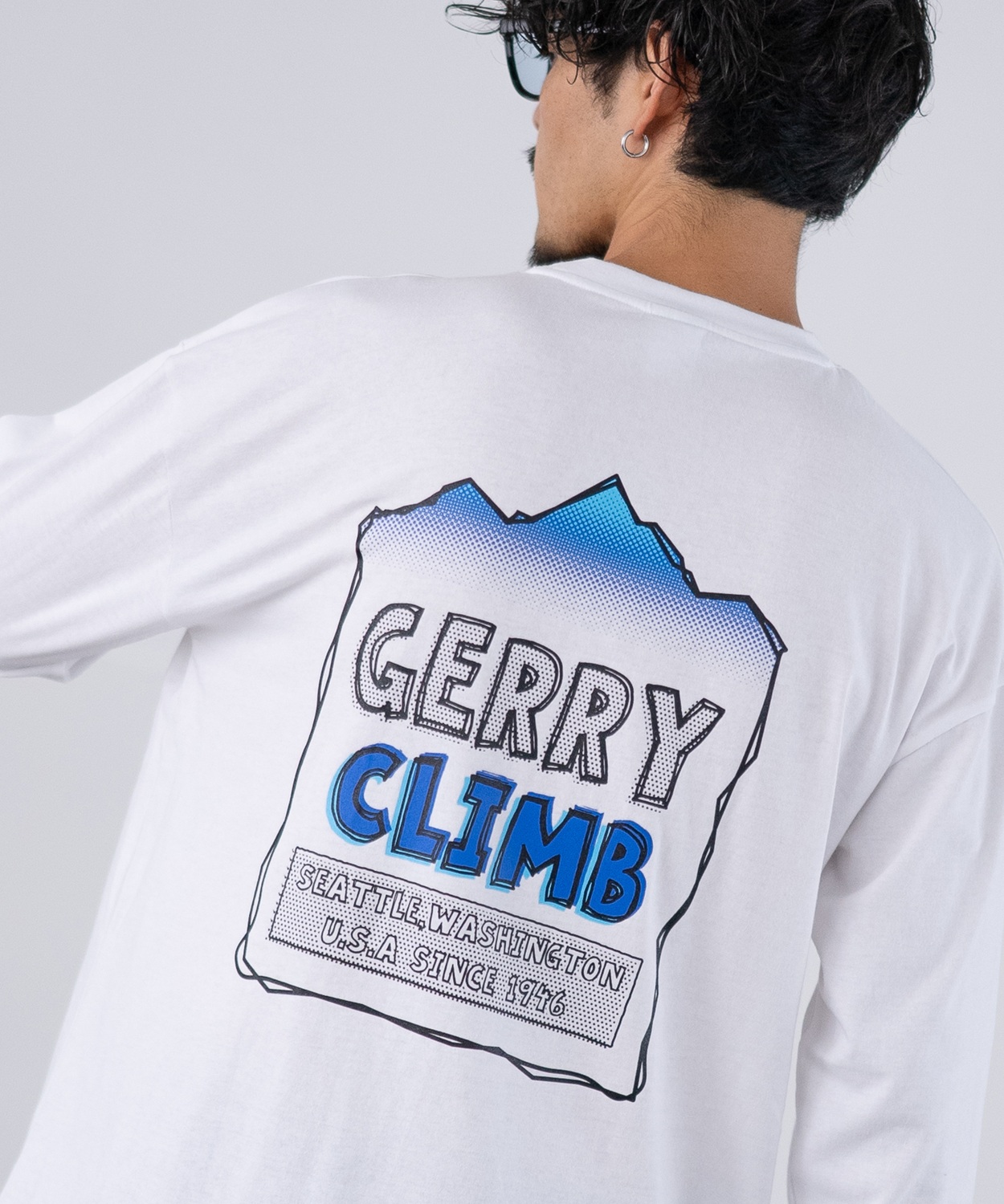 長袖Tシャツ メンズ GERRY ジェリー 別注プリント ロンT カットソー バックプリント ワンポイントプリント アウトドア ストリート アメカジ | GERRY | 01