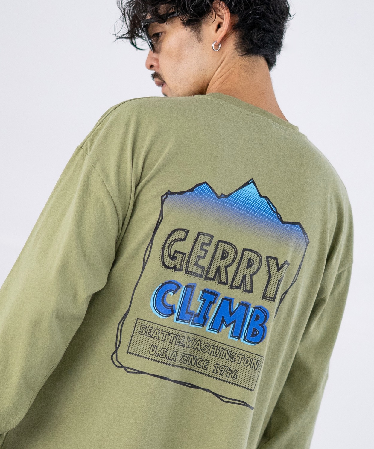 長袖Tシャツ メンズ GERRY ジェリー 別注プリント ロンT カットソー バックプリント ワンポ...