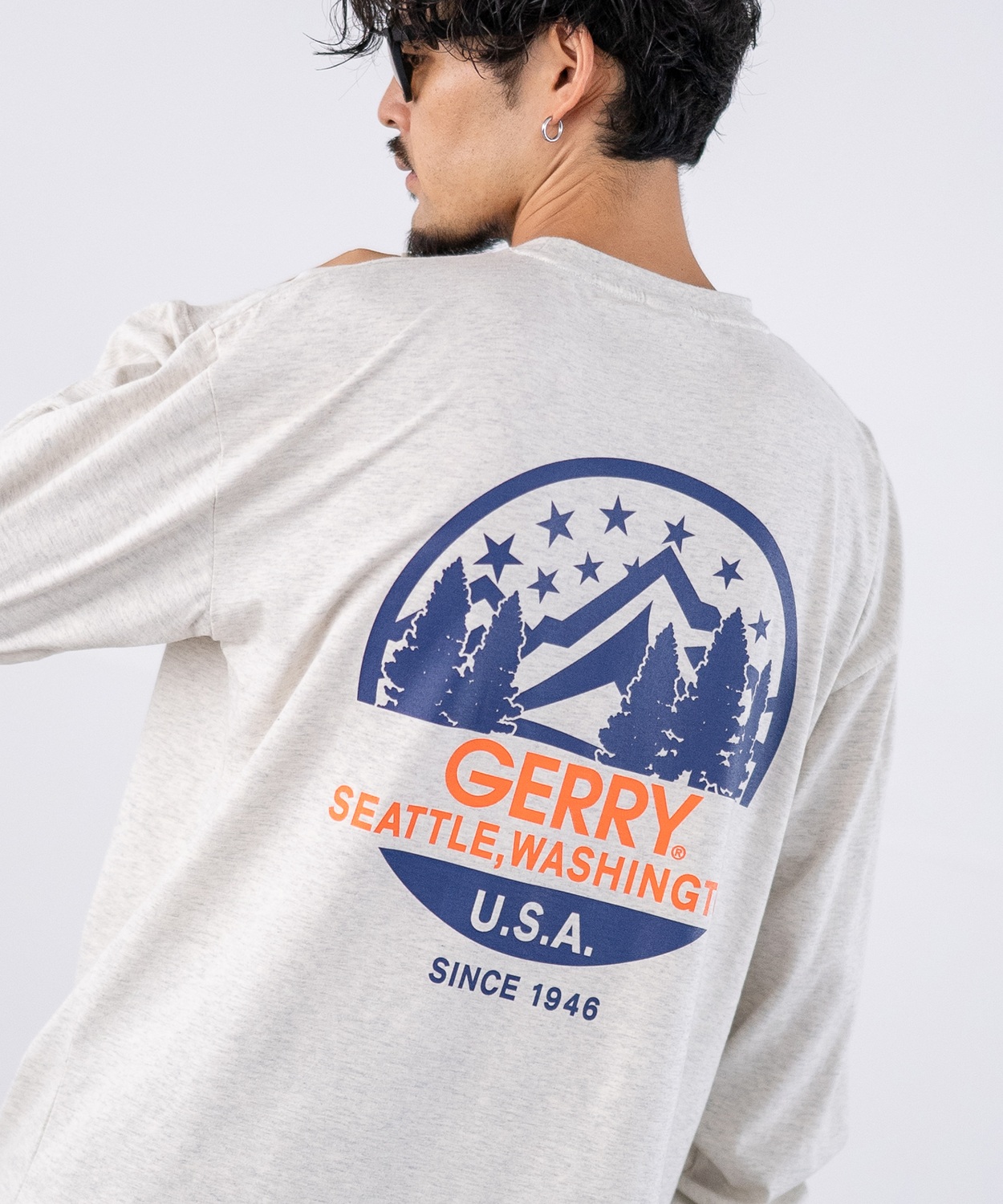 長袖Tシャツ メンズ GERRY ジェリー 別注プリント ロンT カットソー バックプリント ワンポイントプリント アウトドア ストリート アメカジ | GERRY | 03
