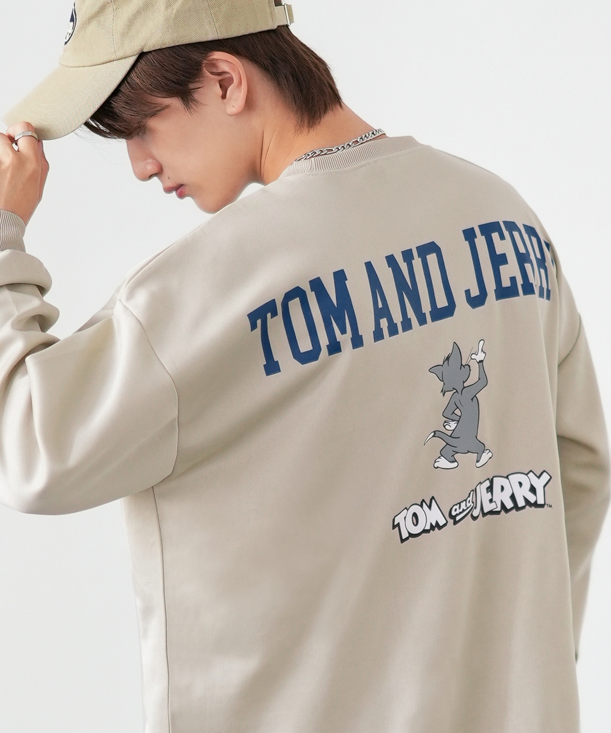 トレーナー メンズ TOM&JERRY トムとジェリー プリント ダンボールレーナー 大きめ アメカジ カジュアル スケーター ストリート 古着MIX 韓国 | improves | 01