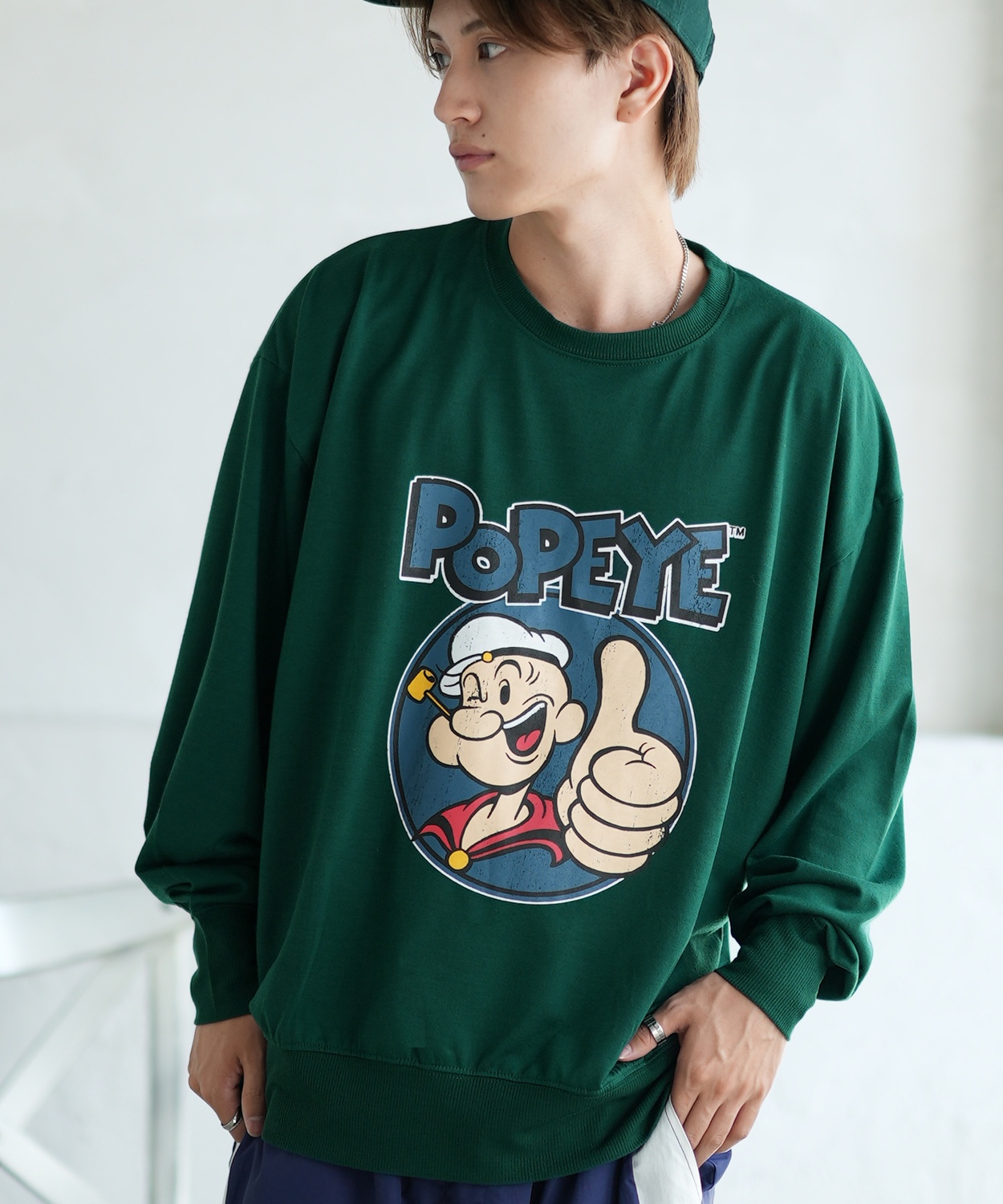 トレーナー メンズ POPEYE ポパイ グラフィック プリント スウェット オーバーサイズ 大きめ アメカジ カジュアル スケーター ストリート 韓国ファッション | improves | 03