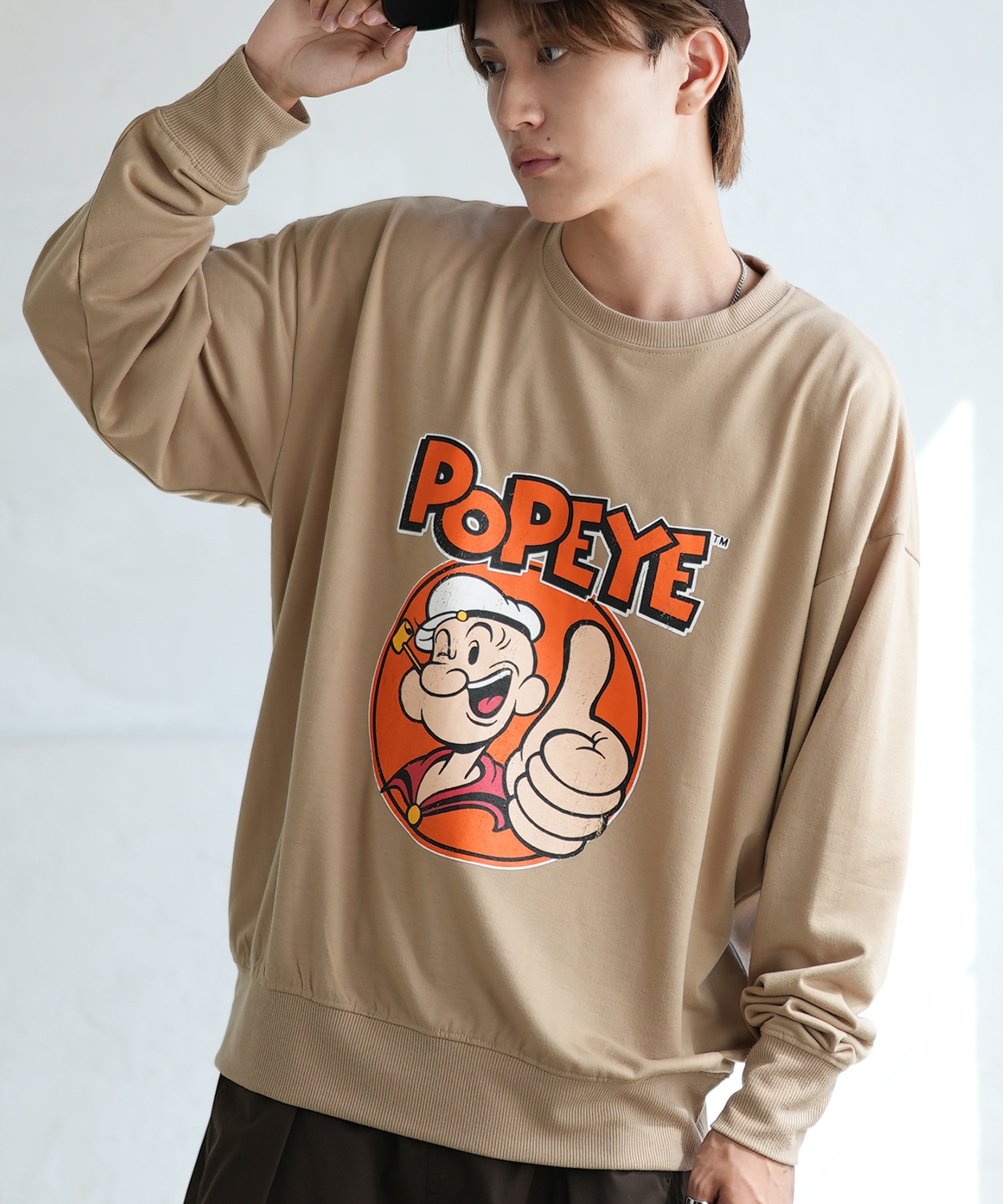 トレーナー メンズ POPEYE ポパイ グラフィック プリント スウェット オーバーサイズ 大きめ アメカジ カジュアル スケーター ストリート 韓国ファッション | improves | 02